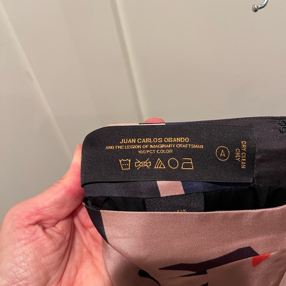 Pink Silk Midi Skirt size 6 Designer Juan Carlos Obando - Picture 9 of 9